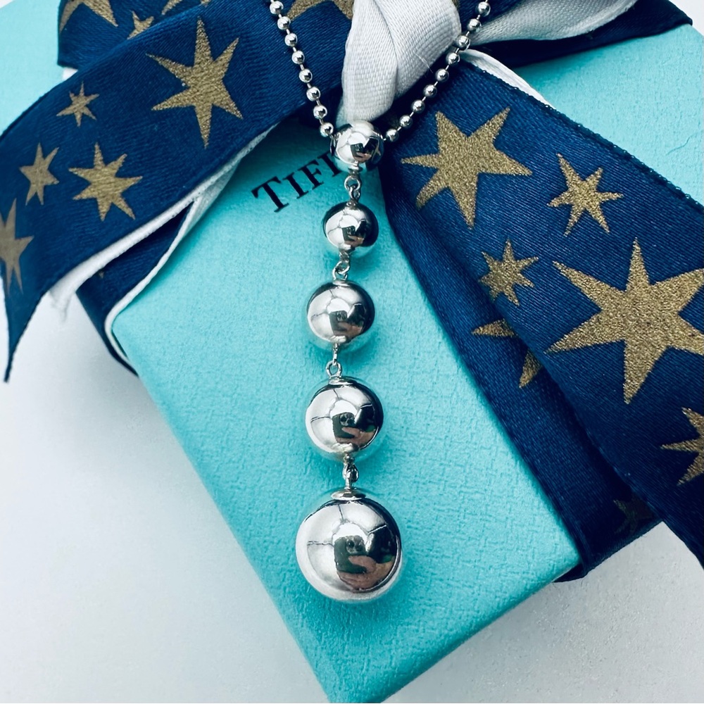 Tiffany & Co. Graduated Beaded Drop Necklace in Sterling Silver with Packaging - Picture 3 of 10